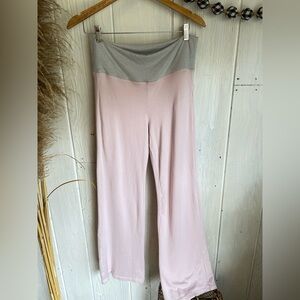 Hollister Pink Lounge Pants with Gray Fold-Over Waistband